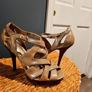 COACH AENYA Women's Open Toe Strappy Platform Heels AUTHENTIC Size 9